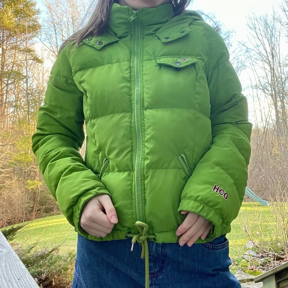 Green Hollister Puffer